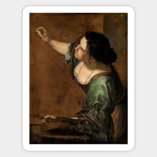 Self-Portrait as The Allegory of Painting  by Artemisia Gentileschi Sticker